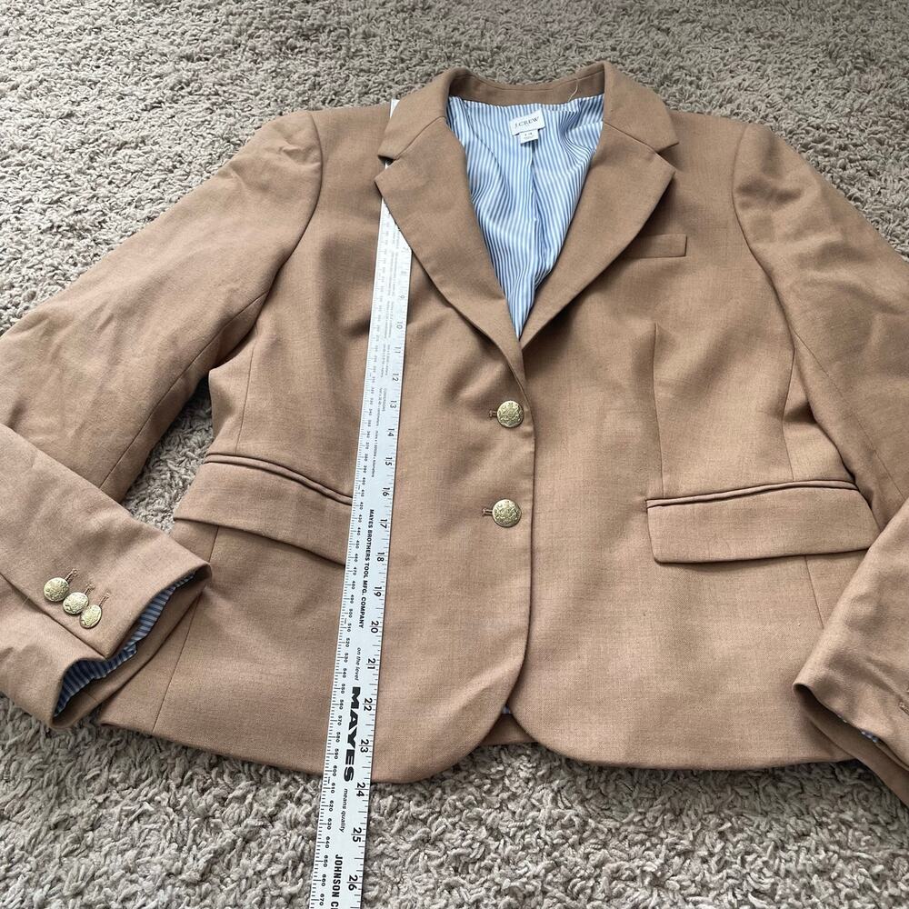 J. Crew Women’s Schoolboy Blazer Wool Blend Tan Camel size 14 - Picture 15 of 16